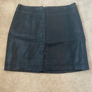 Black Free People Leather Skirt